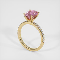 3.00 Ct. Pink Sapphire Ring, 14K Yellow Gold 2