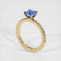 1.04 Ct. Blue Sapphire Ring, 14K Yellow Gold 2