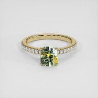 1.54 Ct. Yellowish Green Sapphire Ring, 14K Yellow Gold 1