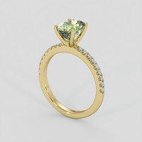 2.20 Ct. Yellowish Green Sapphire Ring, 14K Yellow Gold 2