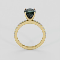2.91 Ct. Bluish Green Sapphire Ring, 14K Yellow Gold 3