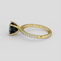 2.91 Ct. Bluish Green Sapphire Ring, 14K Yellow Gold 4