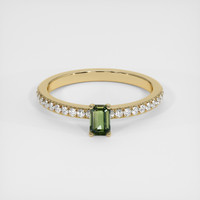0.39 Ct. Green Sapphire Ring, 14K Yellow Gold 1