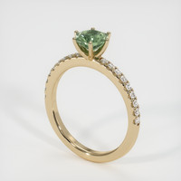 0.89 Ct. Green Sapphire Ring, 14K Yellow Gold 2