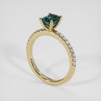 1.21 Ct. Bluish Green Sapphire Ring, 14K Yellow Gold 2