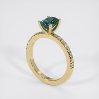 1.44 Ct. Greenish Blue Sapphire Ring, 14K Yellow Gold 2