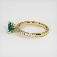 0.83 Ct. Greenish Blue Sapphire Ring, 14K Yellow Gold 4