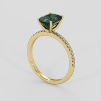 3.34 Ct. Green Sapphire Ring, 14K Yellow Gold 2