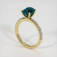 2.52 Ct. Greenish Blue Sapphire Ring, 14K Yellow Gold 2