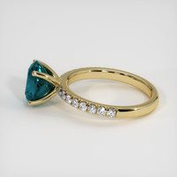 2.52 Ct. Greenish Blue Sapphire Ring, 14K Yellow Gold 4