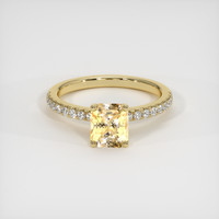 2.09 Ct. Orangish Yellow Sapphire Ring, 14K Yellow Gold 1