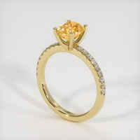 2.09 Ct. Orangish Yellow Sapphire Ring, 14K Yellow Gold 2