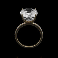 11.12 Ct. White Sapphire Ring, 14K Yellow Gold 3