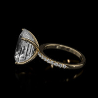 11.12 Ct. White Sapphire Ring, 14K Yellow Gold 4