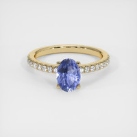 1.13 Ct. Blue Sapphire Ring, 18K Yellow Gold 1