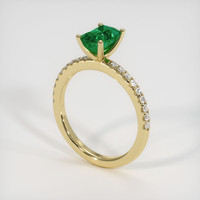 1.12 Ct. Emerald Ring, 18K Yellow Gold 2