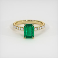 1.20 Ct. Emerald Ring, 18K Yellow Gold 1