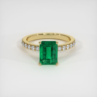 1.78 Ct. Emerald Ring, 18K Yellow Gold 1
