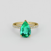 3.23 Ct. Emerald Ring, 18K Yellow Gold 1