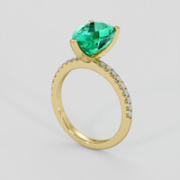 3.23 Ct. Emerald Ring, 18K Yellow Gold 2