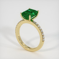 2.26 Ct. Emerald Ring, 18K Yellow Gold 2