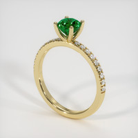 0.66 Ct. Emerald Ring, 18K Yellow Gold 2