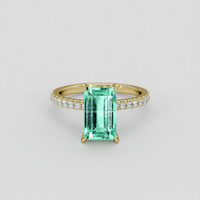 3.72 Ct. Emerald Ring, 18K Yellow Gold 1