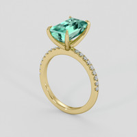3.72 Ct. Emerald Ring, 18K Yellow Gold 2