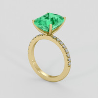 5.07 Ct. Emerald Ring, 18K Yellow Gold 2