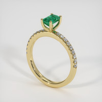 0.52 Ct. Emerald Ring, 18K Yellow Gold 2