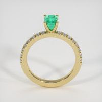 0.85 Ct. Emerald Ring, 18K Yellow Gold 3