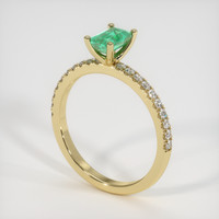 0.54 Ct. Emerald Ring, 18K Yellow Gold 2