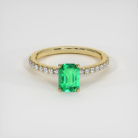 1.28 Ct. Emerald Ring, 18K Yellow Gold 1