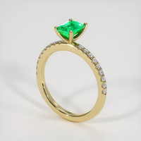 1.28 Ct. Emerald Ring, 18K Yellow Gold 2