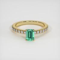 0.75 Ct. Emerald Ring, 18K Yellow Gold 1