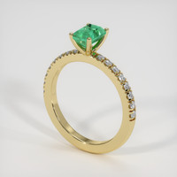 0.75 Ct. Emerald Ring, 18K Yellow Gold 2