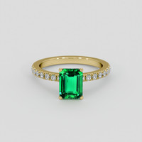 1.54 Ct. Emerald Ring, 18K Yellow Gold 1