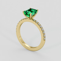 1.54 Ct. Emerald Ring, 18K Yellow Gold 2