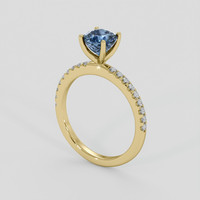1.37 Ct. Blue Spinel Ring, 18K Yellow Gold 2