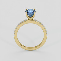 1.37 Ct. Blue Spinel Ring, 18K Yellow Gold 3