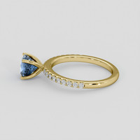 1.37 Ct. Blue Spinel Ring, 18K Yellow Gold 4