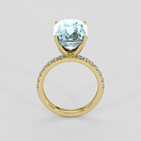 7.57 Ct. Blue Aquamarine Ring, 18K Yellow Gold 3