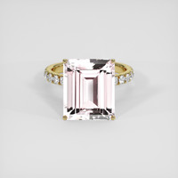 6.97 Ct. Pink Morganite Ring, 18K Yellow Gold 1