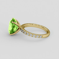 5.05 Ct. Green (Lime Green) Peridot Ring, 18K Yellow Gold 4