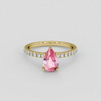 1.06 Ct. Pink Spinel Ring, 18K Yellow Gold 1