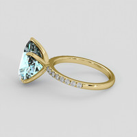 6.61 Ct. Blue Topaz Ring, 18K Yellow Gold 4