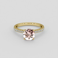 1.66 Ct. Pink Tourmaline Ring, 18K Yellow Gold 1