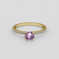 1.07 Ct. Pink Sapphire Ring, 18K Yellow Gold 1