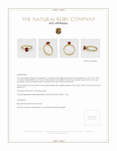 Ruby Ring 1.08 Ct., 18K Yellow Gold Appraisal