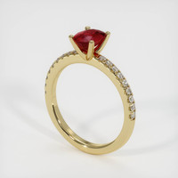 1.08 Ct. Ruby  Ring - 18K Yellow Gold